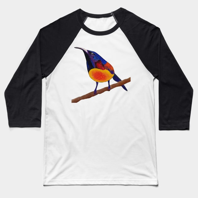 Green-tailed sunbird Baseball T-Shirt by PaintingsbyArlette